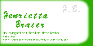 henrietta braier business card